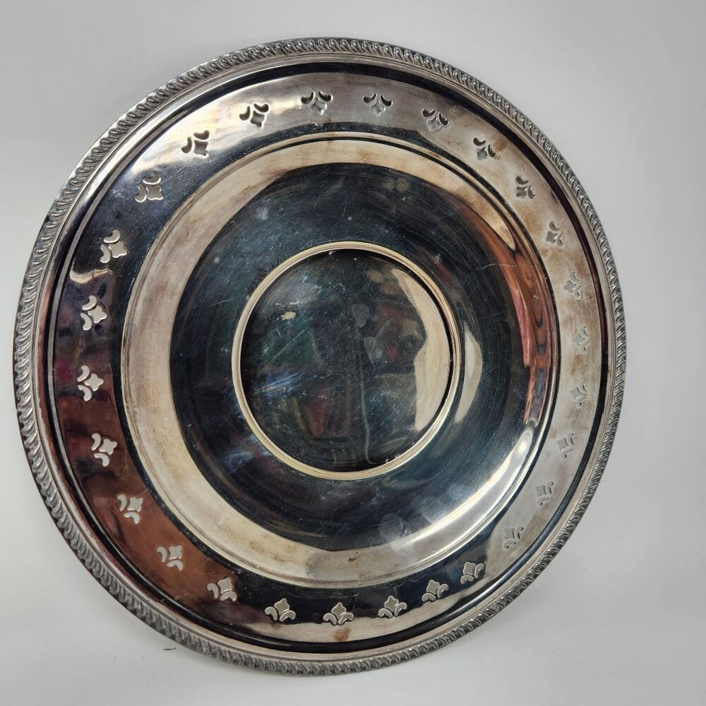 Vintage Poole Silver Co. EPNS Platter With Cut-Out Design